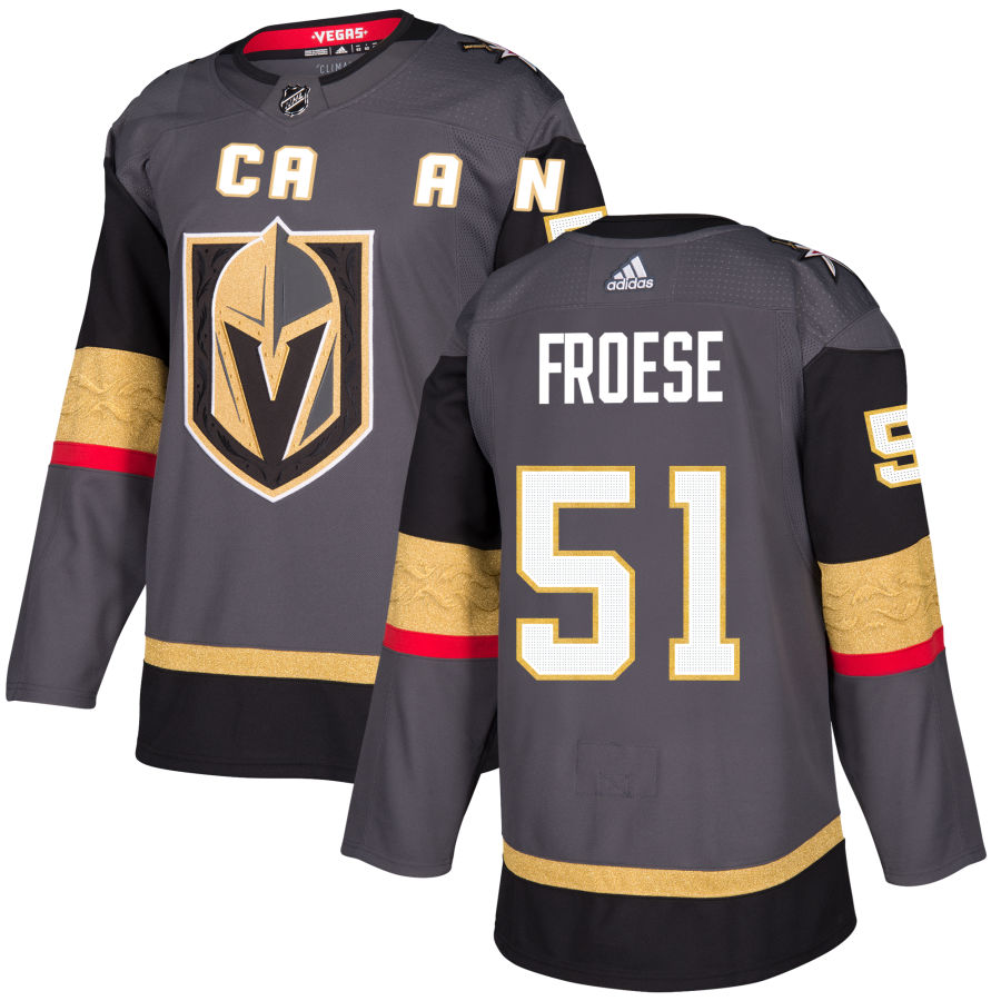 Byron Froese Vegas Golden Knights adidas Alternate Authentic Jersey - Gray