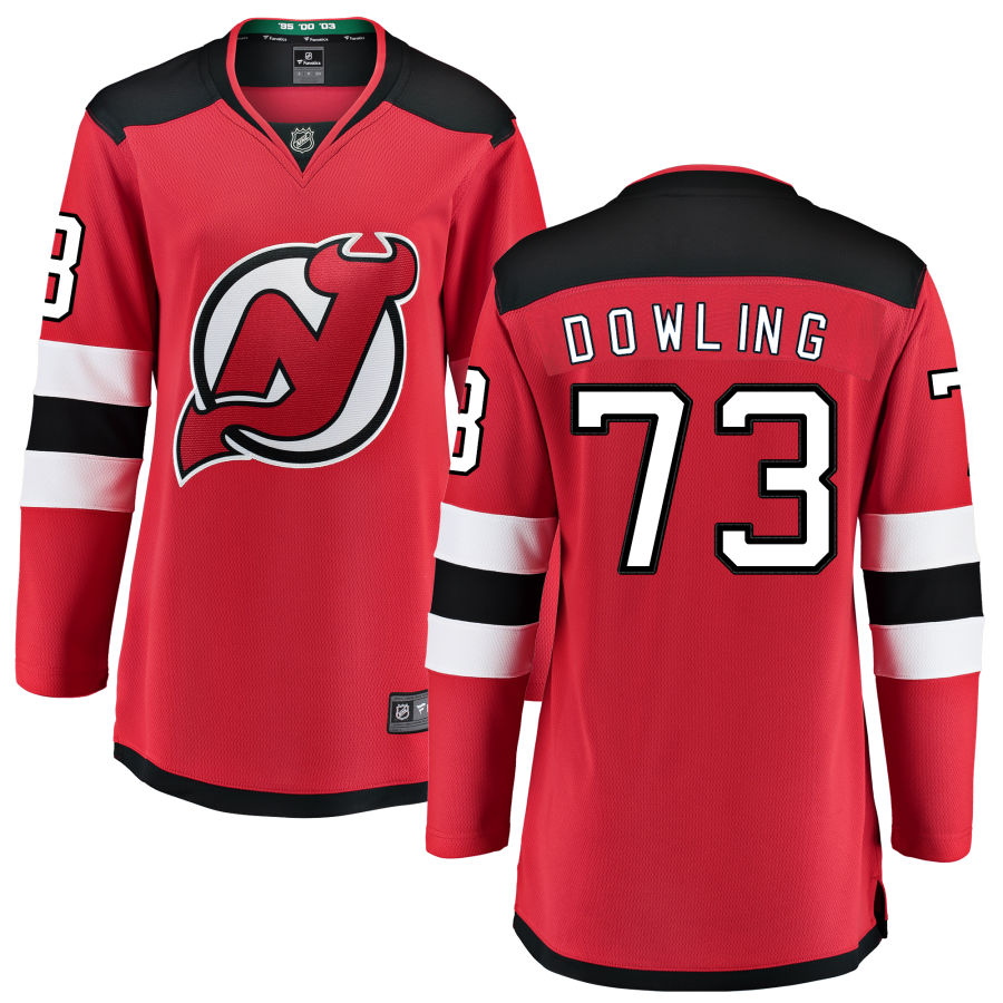Justin Dowling New Jersey Devils Fanatics Branded Women's Home Breakaway Jersey - Red