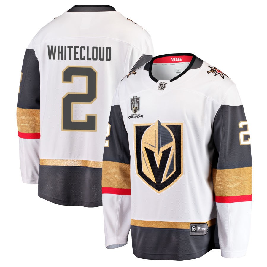 Zach Whitecloud  Vegas Golden Knights Fanatics Branded 2023 Stanley Cup Champions Away Breakaway Jersey - White